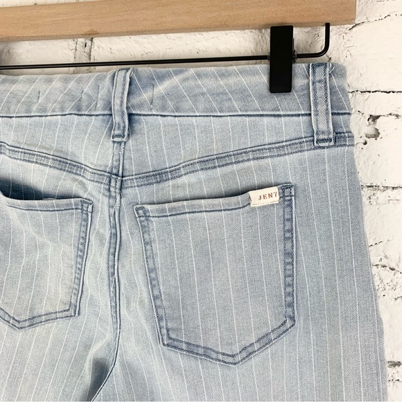 Jen 7 By 7 For All Mankind Striped Wide Leg Cropped Jeans 2 - Picture 8 of 9